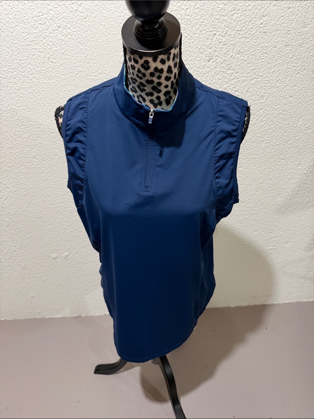 Lady Hagen Navy Sleeveless Quarter-Zip Golf Tank